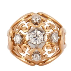 Bague Dôme, diamants, or jaune