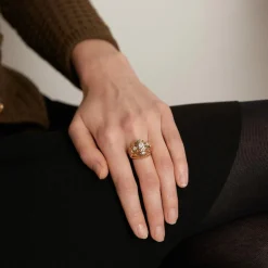 Bague Dôme, diamants, or jaune