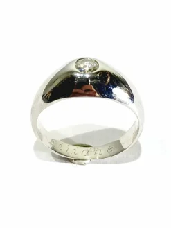 Bague Dôme en or blanc diamant