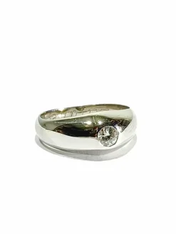 Bague Dôme en or blanc diamant
