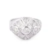 Bague dôme en platine, diamants