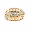 Bague dôme fils d'or et diamants