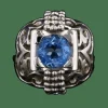 Bague dôme or ajourée et son aigue-marine