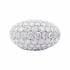 Bague dôme, or blanc, diamants.