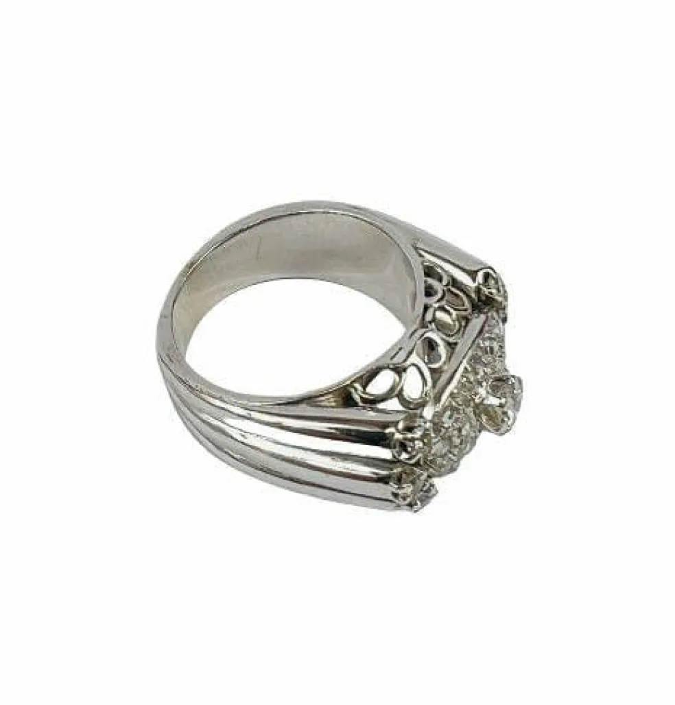 Bague Dôme Or blanc Diamants