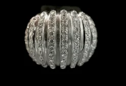 Bague Dôme or blanc diamants