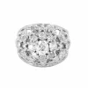 Bague dôme or blanc et diamants