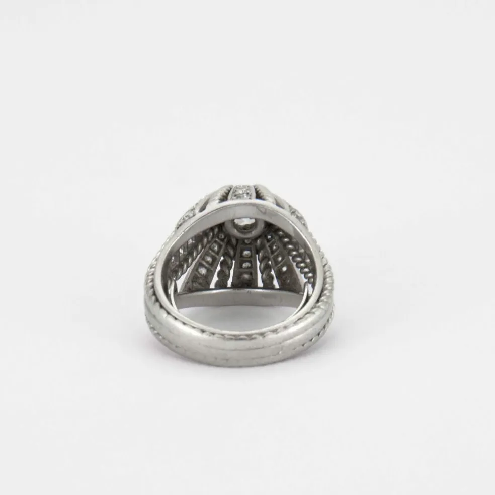 Bague Dôme Or gris Diamants