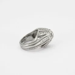 Bague Dôme Or gris Diamants