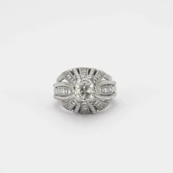 Bague Dôme Or gris Diamants