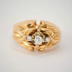 Bague Dôme Or Jaune Diamants