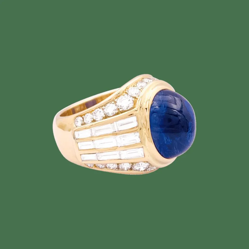Bague dôme or jaune diamants