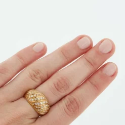 Bague dôme Or jaune Diamants