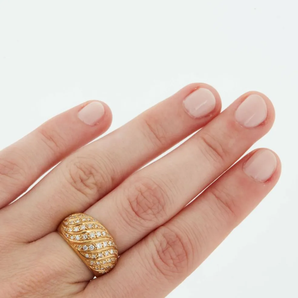 Bague dôme Or jaune Diamants