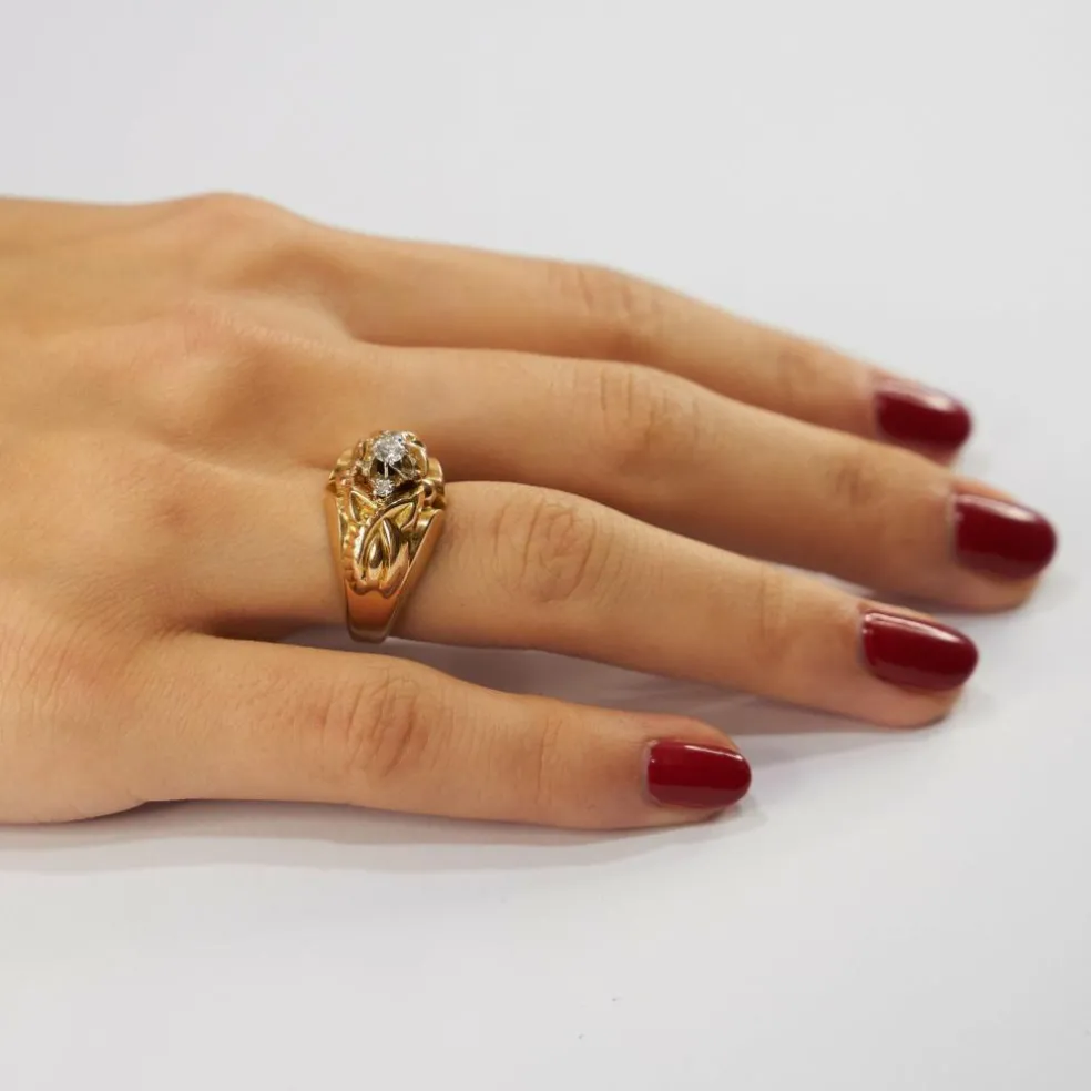 Bague Dôme Or Jaune Diamants