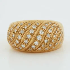 Bague dôme Or jaune Diamants
