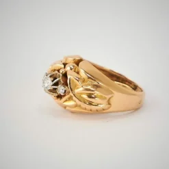 Bague Dôme Or Jaune Diamants