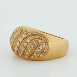 Bague dôme Or jaune Diamants