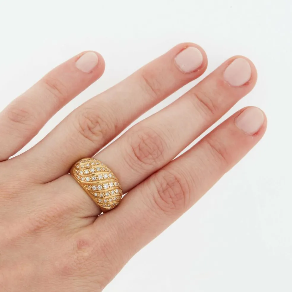 Bague dôme Or jaune Diamants
