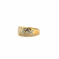 Bague Dôme Pavée Or Jaune Diamants