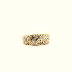 Bague Dôme Pavée Or Jaune Diamants