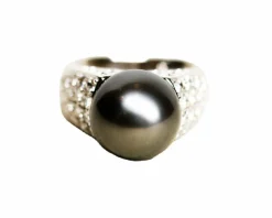 Bague Dôme Perle de Tahiti et Diamants