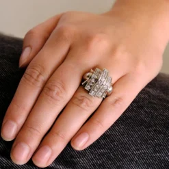 Bague Dôme Platine Diamants