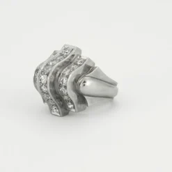 Bague Dôme Platine Diamants