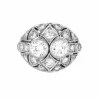 Bague dôme platine et diamants