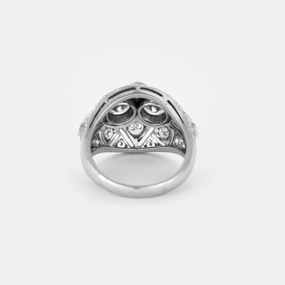 Bague dôme platine et diamants