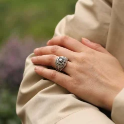 Bague Dôme Rétro Or blanc Diamant