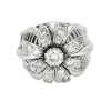 Bague Dôme Rétro Or Blanc et Diamants