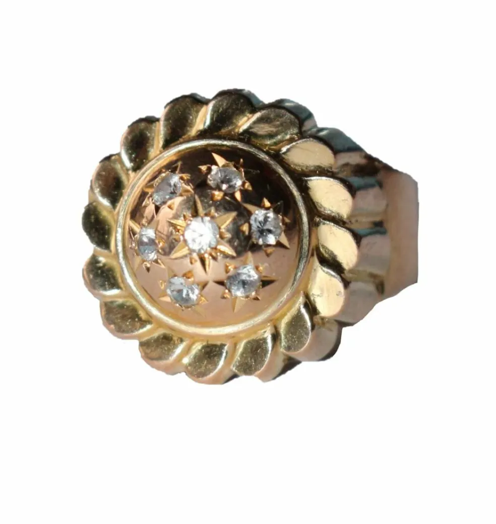 Bague dôme rétro or jaune