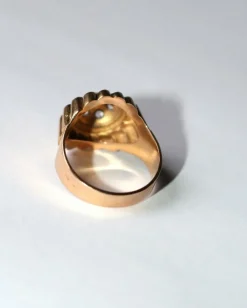 Bague dôme rétro or jaune