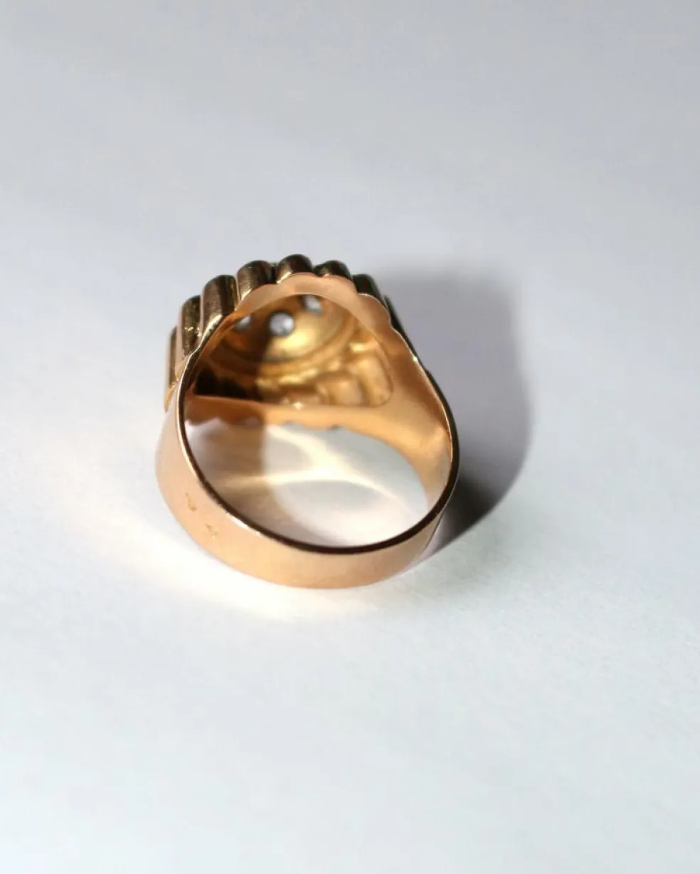 Bague dôme rétro or jaune