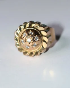 Bague dôme rétro or jaune