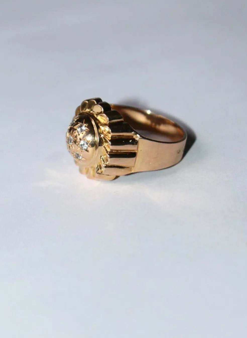 Bague dôme rétro or jaune