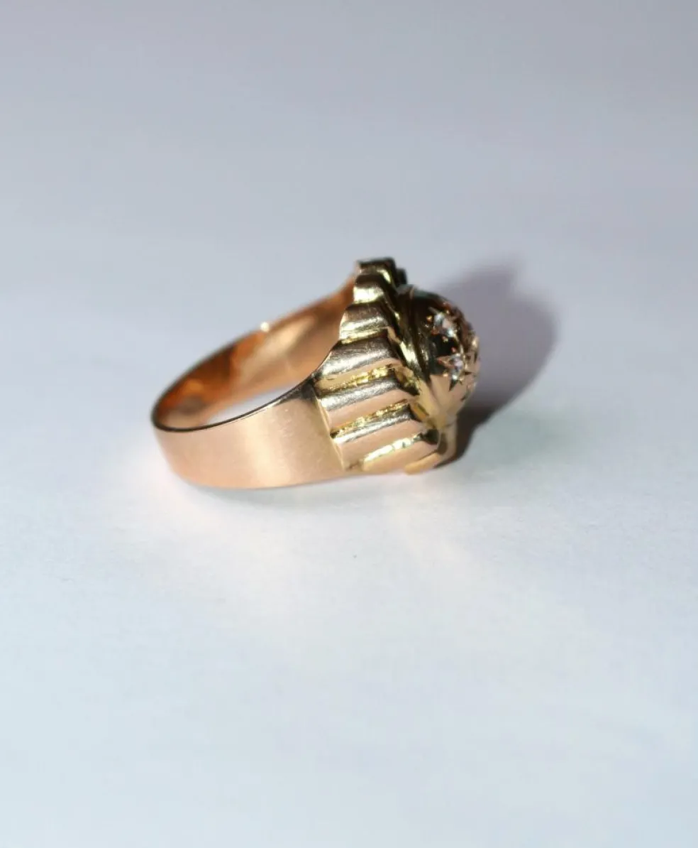 Bague dôme rétro or jaune