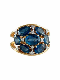 Bague Dôme Saphirs Diamants