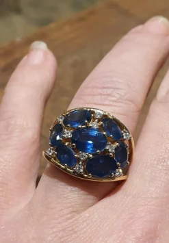 Bague Dôme Saphirs Diamants
