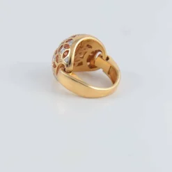 Bague Dôme Saphirs orange Diamants