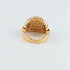 Bague Dôme Saphirs orange Diamants