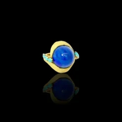 Bague dôme vintage en lapiz lazuli