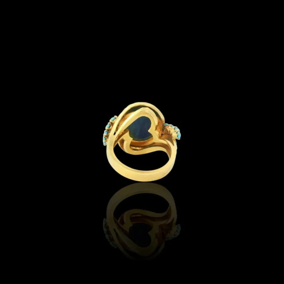 Bague dôme vintage en lapiz lazuli