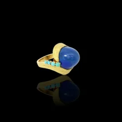 Bague dôme vintage en lapiz lazuli