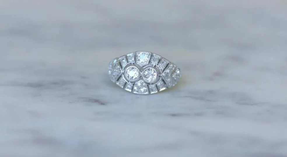Bague Dome Art Déco Diamants