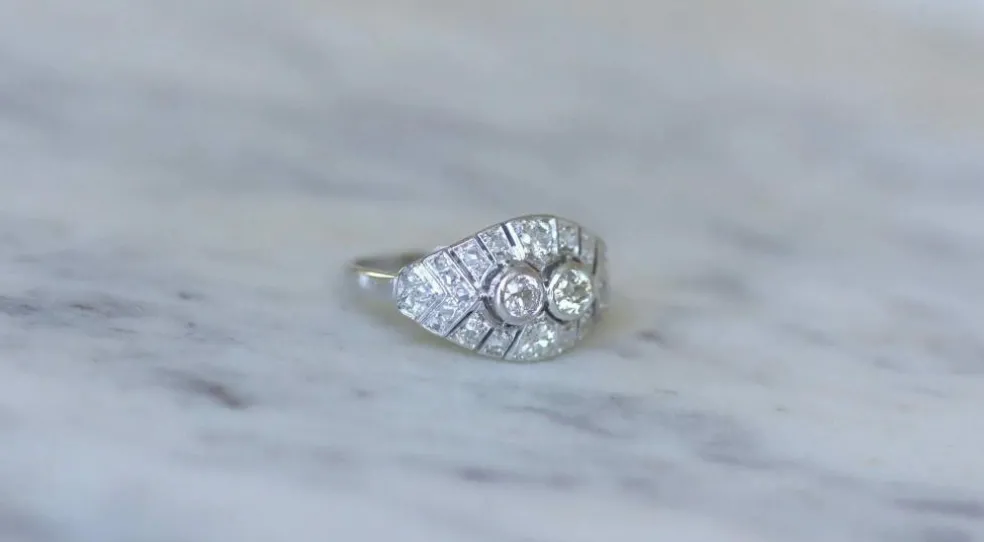 Bague Dome Art Déco Diamants