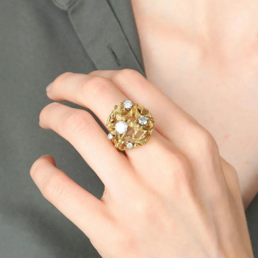 BAGUE "DOME" OR & DIAMANTS