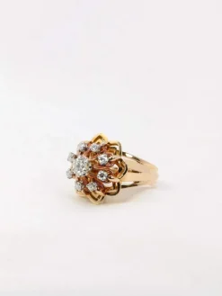 Bague dome vintage diamants