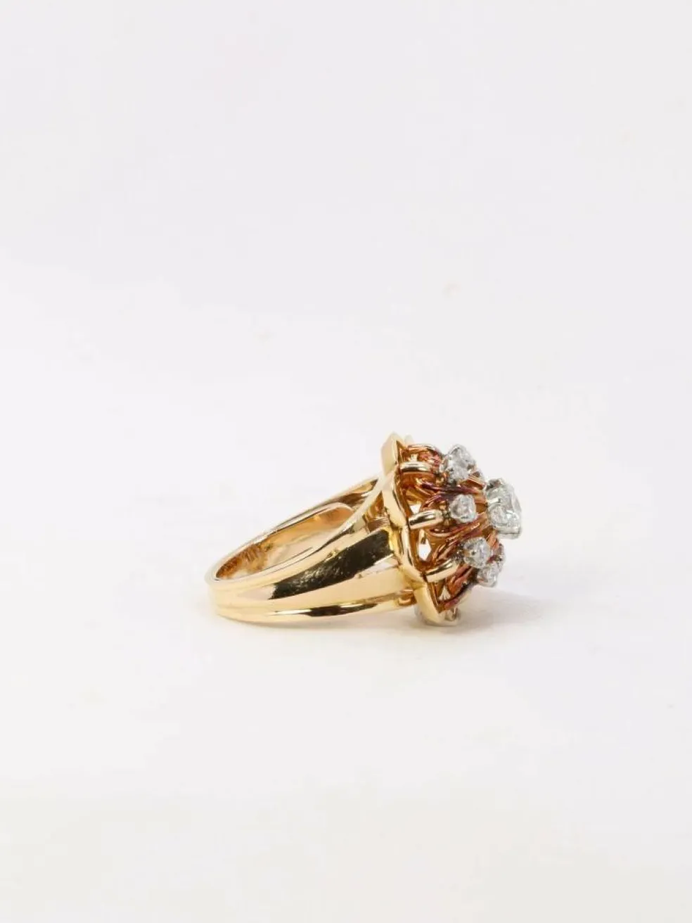 Bague dome vintage diamants